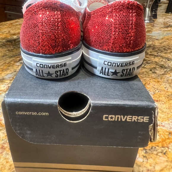 Converse custom red glitter sneakers size 7 in womens - Picture 6 of 9